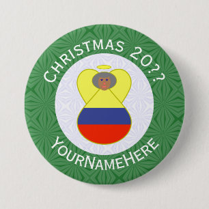 Colombiaanse Abuelita Angel met Kerstmis Ronde Button 7,6 Cm