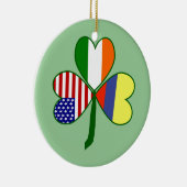 Colombiaanse achtergrond Shamrock Green Keramisch Ornament (Rechts)