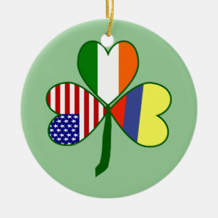 Colombiaanse achtergrond Shamrock Green Keramisch Ornament