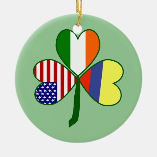 Colombiaanse achtergrond Shamrock Green Keramisch Ornament (Voorkant)