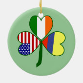 Colombiaanse achtergrond Shamrock Green Keramisch Ornament (Achterkant)