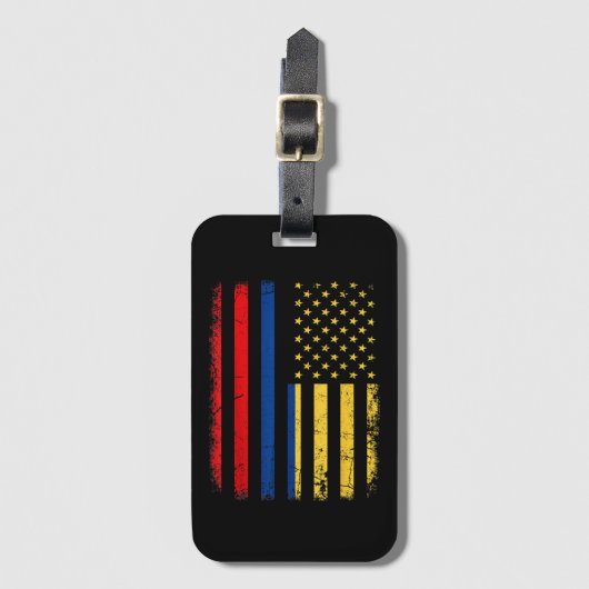 Colombiaanse Amerikaanse vlag Colombiaanse roots C Bagagelabel (Voorkant (verticaal))