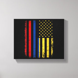 Colombiaanse Amerikaanse vlag Colombiaanse roots C Canvas Afdruk