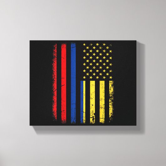 Colombiaanse Amerikaanse vlag Colombiaanse roots C Canvas Afdruk (Voorkant)