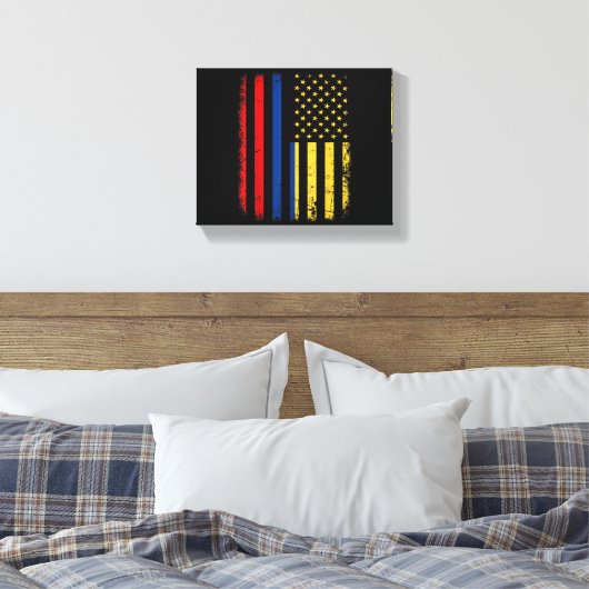 Colombiaanse Amerikaanse vlag Colombiaanse roots C Canvas Afdruk (Insitu (Slaapkamer))