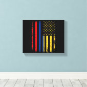 Colombiaanse Amerikaanse vlag Colombiaanse roots C Canvas Afdruk (Insitu (Houten vloer))
