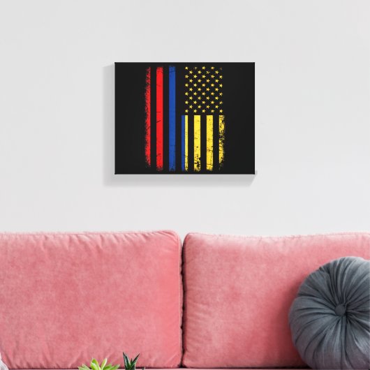 Colombiaanse Amerikaanse vlag Colombiaanse roots C Canvas Afdruk (Insitu (Woonkamer))
