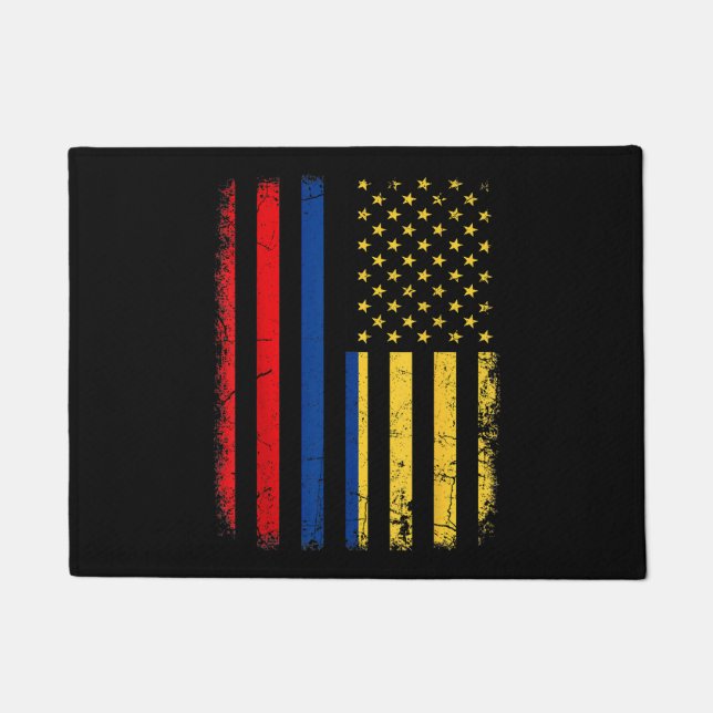 Colombiaanse Amerikaanse vlag Colombiaanse roots C Deurmat (Voorkant)