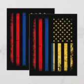 Colombiaanse Amerikaanse vlag Colombiaanse roots C Informatiekaartje (Voorkant / Achterkant)