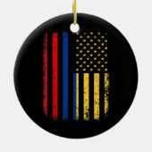 Colombiaanse Amerikaanse vlag Colombiaanse roots C Keramisch Ornament (Achterkant)