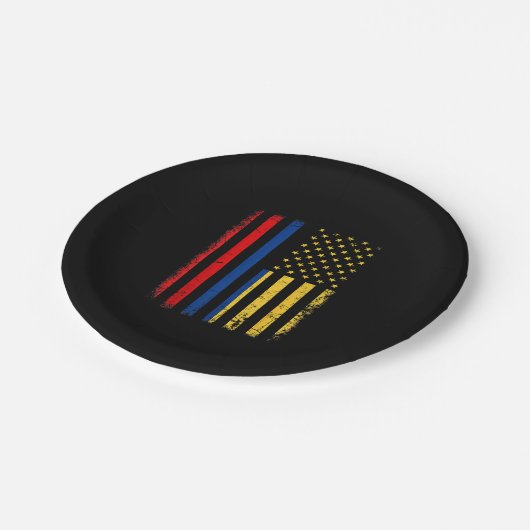 Colombiaanse Amerikaanse vlag Colombiaanse roots C Papieren Bordje (Gekanteld)