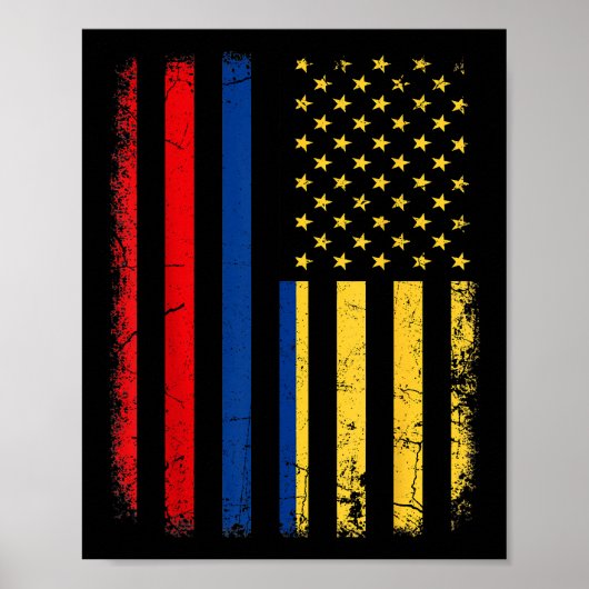 Colombiaanse Amerikaanse vlag Colombiaanse roots C Poster (Voorkant)