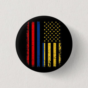 Colombiaanse Amerikaanse vlag Colombiaanse roots C Ronde Button 3,2 Cm