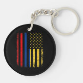 Colombiaanse Amerikaanse vlag Colombiaanse roots C Sleutelhanger (Achterkant)