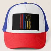 Colombiaanse Amerikaanse vlag Colombiaanse roots C Trucker Pet (Voorkant)