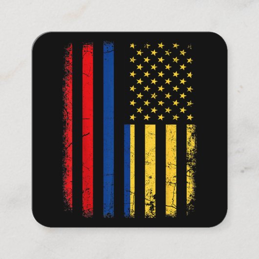 Colombiaanse Amerikaanse vlag Colombiaanse roots C Vierkante Visitekaartje (Voorkant)