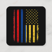 Colombiaanse Amerikaanse vlag Colombiaanse roots C Vierkante Visitekaartje (Achterkant)