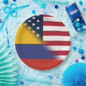 Colombiaanse Amerikaanse vlag | Half Colombia USA Papieren Bordje (Feest)