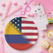 Colombiaanse Amerikaanse vlag | Half Colombia USA Papieren Bordje (Feest)