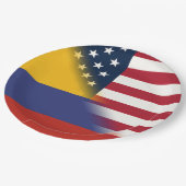 Colombiaanse Amerikaanse vlag | Half Colombia USA Papieren Bordje (Gekanteld)