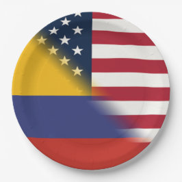 Colombiaanse Amerikaanse vlag | Half Colombia USA Papieren Bordje