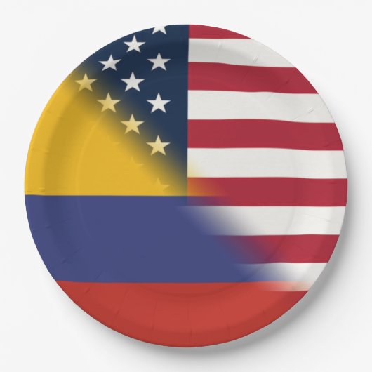Colombiaanse Amerikaanse vlag | Half Colombia USA Papieren Bordje (Voorkant)