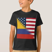 Colombiaanse Amerikaanse vlag | Half Colombia USA T-shirt (Voorkant)