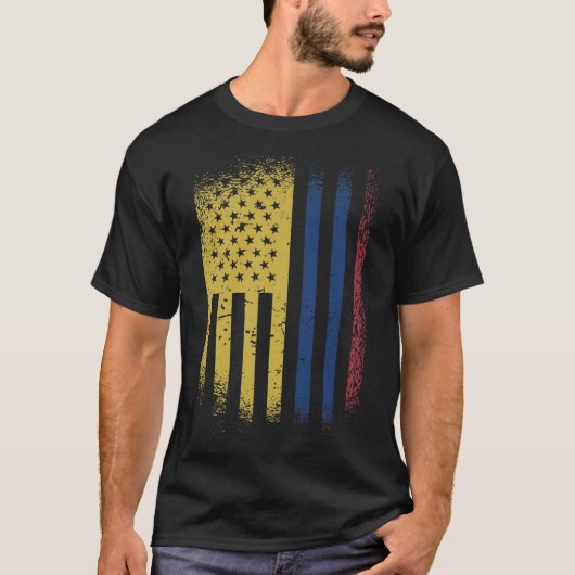 Colombiaanse Amerikaanse vlag VS Colombia T-shirt (Voorkant)