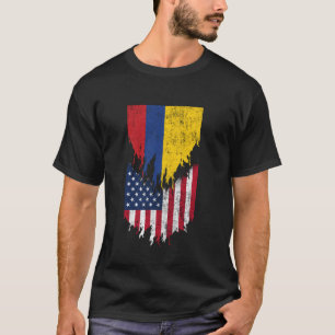 Colombiaanse Amerikaanse vlaggen gescheurd Colombi T-shirt