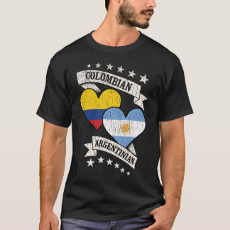 Colombiaanse Argentijnse Hartvlaggen T-shirt