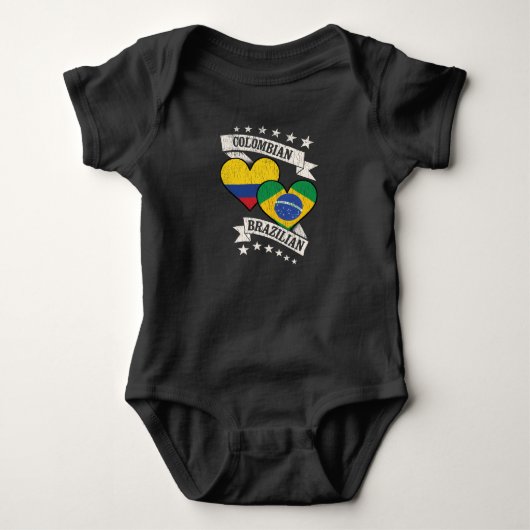 Colombiaanse Braziliaanse hartvlaggen Colombia Bra Romper (Voorkant)