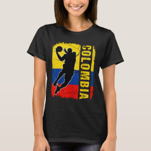 Colombiaanse Bysketbyll Speler Colombia Vlag Byske T-shirt