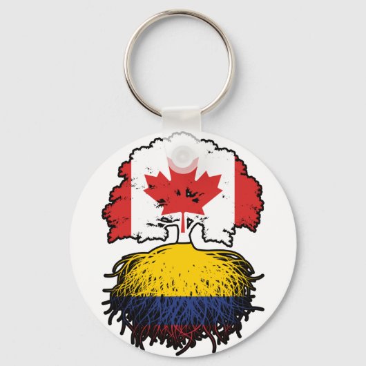 Colombiaanse Canadese stratenvlag (Canada) Sleutelhanger (Voorkant)