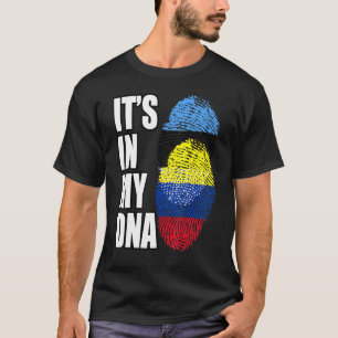 Colombiaanse en Estse Mix DNA Vlag Erfgoed T-shirt
