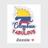 Colombiaanse en Fabulous Unicorn Colombiaanse vlag Sticker (Vel)