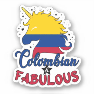 Colombiaanse en Fabulous Unicorn Colombiaanse vlag Sticker