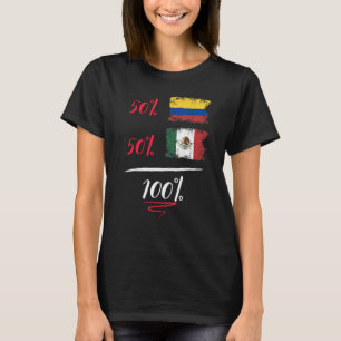 Colombiaanse en Mexicaanse vlag Pride DNA Half T-shirt