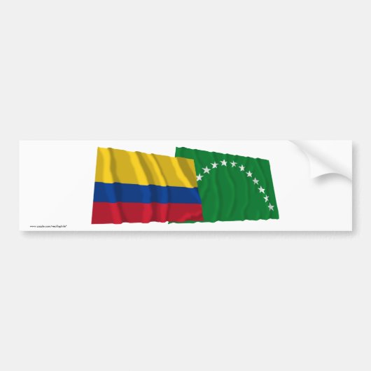 Colombiaanse en Risaralda Waving Flags Bumpersticker (Voorkant)
