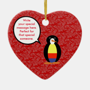 Colombiaanse feestdag de heer Penguin Keramisch Ornament