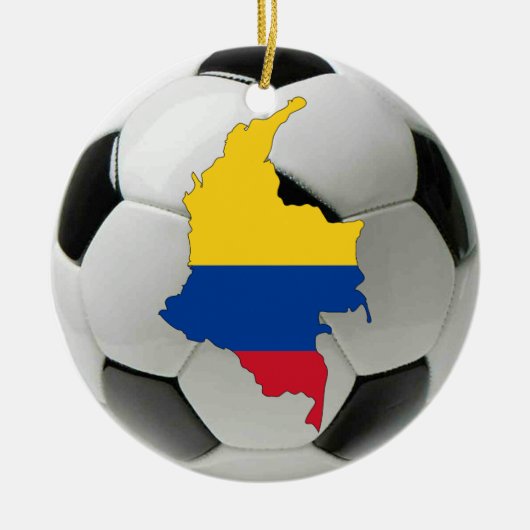 Colombiaanse football voetbal keramisch ornament (Voorkant)