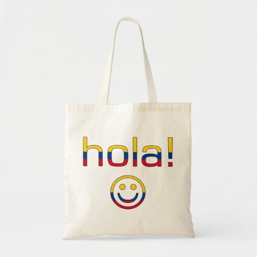 Colombiaanse Gifts : hallo/Hola Face Tote Bag (Voorkant)