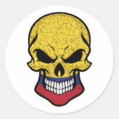 Colombiaanse glimlende schedelvlag ronde sticker (Voorkant)