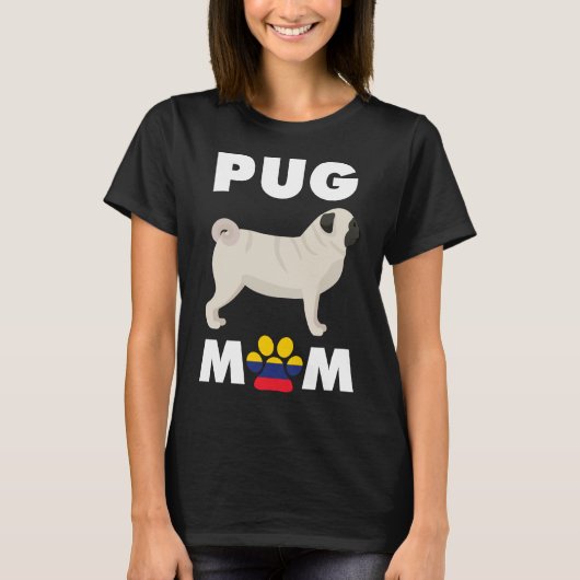 Colombiaanse hond Pug Mom Essential T-shirt 1013 (Voorkant)