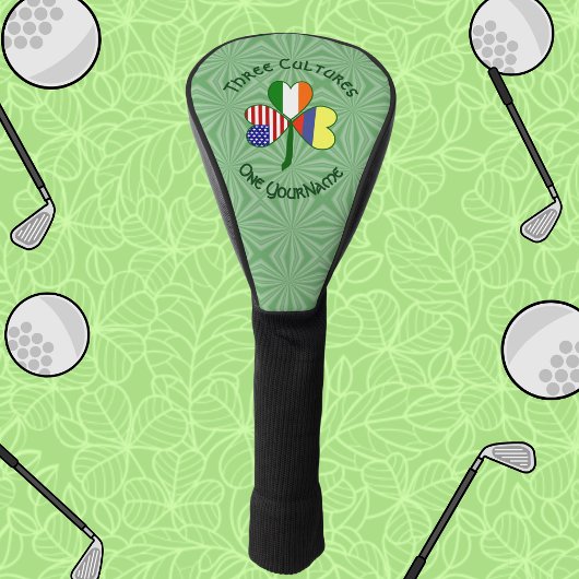 Colombiaanse Iers-Amerikaanse vlaggen Shamrock Jou Golfheadcover