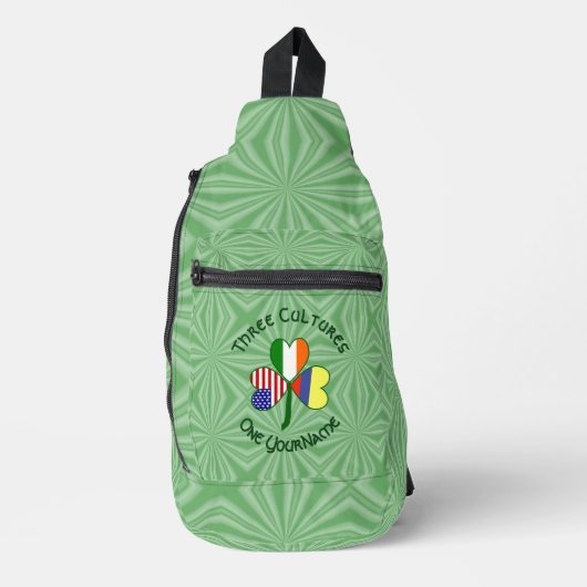 Colombiaanse Iers Vlaggen Shamrock Persoonlijk Sling Bag (Voorkant)