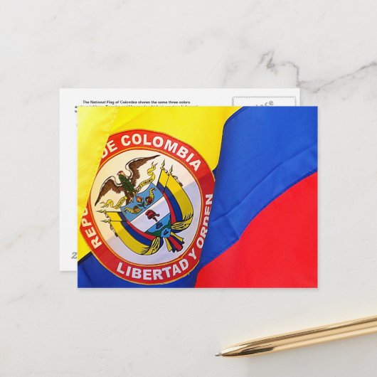 Colombiaanse Kaart van de olievlagenreispost (Voorkant / Achterkant in situ)