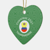 Colombiaanse kerstman Angel Abuela: nieuwjaar hart Keramisch Ornament (Links)