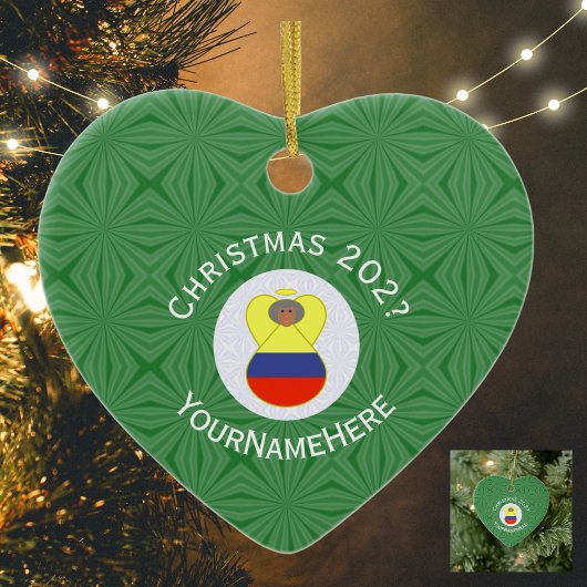Colombiaanse kerstman Angel Abuela: nieuwjaar hart Keramisch Ornament