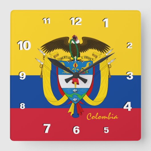 Colombiaanse klok, patriottisch huis, Colombiaanse Vierkante Klok (Voorkant)