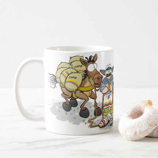 Colombiaanse koffie. Cafe colombiano Koffiemok (Met donut)